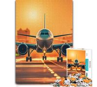 Plane Sunset Adult Puzzle 1000pcs (52x38cm) Jigsaw | A colour-printed paper puzzle around the table for screen-free time.