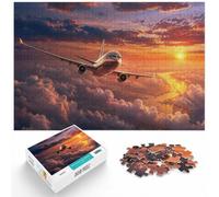 Plane Sunset, Classic Jigsaw Puzzle, 1000 Pieces, 1000pcs (40x28cm) | For screen-free leisure: Adult jigsaw puzzle with 1000 pieces; with the complete challenge to keep the challenge engaging.