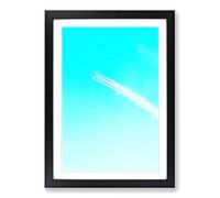 Plane Trails in The Sky in Abstract Framed Print | A2 Black Framed Wall Art | Ready to Hang | Abstract Vehicle Picture | Living Room Bedroom Lounge Office
