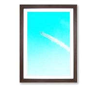Plane Trails in The Sky in Abstract Framed Print | A2 Walnut Framed Wall Art | Ready to Hang | Abstract Vehicle Picture | Living Room Bedroom Lounge Office