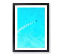 Plane Trails in The Sky Painting Framed Print | A2 Black Framed Wall Art | Ready to Hang | Modern Vehicle Picture | Living Room Bedroom Lounge Office
