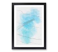 Plane Trails in The Sky Sketch Framed Print | A2 Black Framed Wall Art | Ready to Hang | Modern Vehicle Picture | Living Room Bedroom Lounge Office