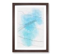 Plane Trails in The Sky Sketch Framed Print | A2 Walnut Framed Wall Art | Ready to Hang | Modern Vehicle Picture | Living Room Bedroom Lounge Office