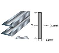 Trend Solid Carbide Planer Blades 82 x 5.5 x 1.1mm, 1 Pair, Double Edged