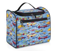 Planes Airplane Travel Toiletry Bag for Women Men Kids Girls Boys 11.2 L Big Cosmetic Makeup Bag Hanging Wash Pouch Bag Toiletries Organizer Shower Bag
