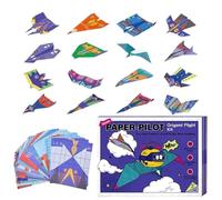 Planes Folding Kit - 16 Airplane Models Book Toy, Creative Plane Craft for Kids | DIY Folding Airplanes, Educational Activity Kit, Fun Interactive Toy for Travel School Holid