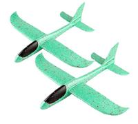 Planes For Kids,Polystyrene Planes,Foam Glider Planes For Kids Assorted Colours 18 Inch Large Throwing Foam Glider Polystyrene Planes for Kids Outdoor Game(2PCS Green)