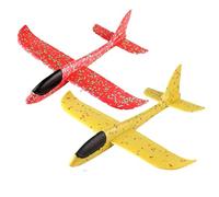 Planes For Kids,Polystyrene Planes,Foam Glider Planes For Kids Assorted Colours 18 Inch Large Throwing Foam Glider Polystyrene Planes for Kids Outdoor Game(Red+Yellow)