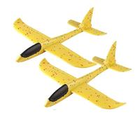 Planes For Kids,Polystyrene Planes,Foam Glider Planes For Kids Assorted Colours 18 Inch Large Throwing Foam Glider Polystyrene Planes for Kids Outdoor Game(2PCS Yellow)