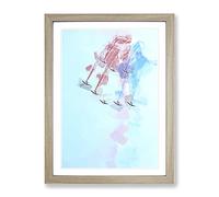Planes In Formation In Abstract Modern Framed Print | A4 Oak Framed Wall Art | Ready to Hang | Abstract Fantasy Picture | Living Room Bedroom Lounge Office