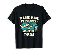 Planes Maps Passports My Triple Threat T-Shirt