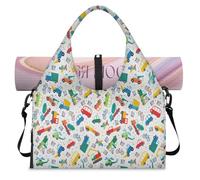 Planes Trucks Cartoon Sports Duffle Bag with Shoe Compartment Trains Cartoon Weekend Overnight Bags Tote Cabin Luggage Bag for Gym Yoga Travel
