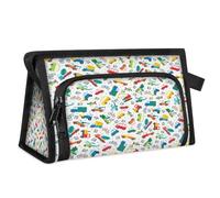 Planes Trucks Cartoon Travel Makeup Bag for Women Men Kids Girls Boys Trains Cartoon Multipurpose Wash Pouch Bag Toiletry Cosmetic Toiletries Shower Bag Organizer
