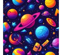 Planet 5D Diamond Art Kits, Starry Sky Diamond Art for Beginners Adults, DIY Cross Stitch Embroidery Crafts Pictures, DIY Round Full Drill Crystal Kits, for Home Wall Decor, Gifts, 12x12in 0-7298