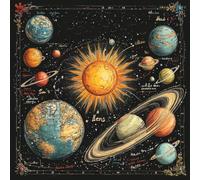 Planet 5D Diamond Art Kits, Starry Sky Diamond Art for Beginners Adults, DIY Cross Stitch Embroidery Crafts Pictures, DIY Round Full Drill Crystal Kits, for Home Wall Decor, Gifts, 40x40in 0-4347