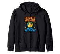 Planet Alert Climate Awareness Earth Illustration Concept Zip Hoodie