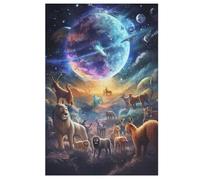 Planet Animal World Jigsaw Puzzles for Adults 1000 Piece for Kids Woodenboard Puzzle Family Decoration 78×53cm