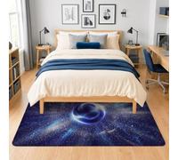 Planet Area Rug, Cosmic Modern Stars Galaxies Cosmic Blue College Dorm Essentials Home Indoor Pattern Carpets Non Shedding Rugs for Bedroom Hallway Desk Office Decor 4' X 6'