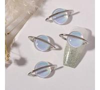Planet Art Saturns Shape Rhinestones Crystal 3D Art Decoration Metal Studs Jewelry