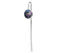 Planet Astronauts Personalized Metal Hook Cute Bookmarks Page Markers for Book Lovers Men Women 1"/1.2"
