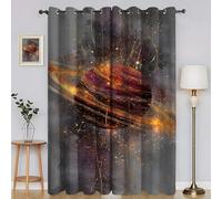Planet Blackout Curtains for Bedroom Jupiter 3D Print Pattern Eyelet Thermal Insulated Bedroom Curtains for Boys Girls 2 x 46W x 54H inH2136