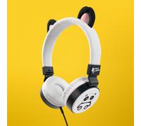 Planet Buddies Kids Headphones Foldable Wired On Ear Cute Panda - White