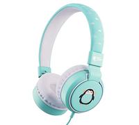 Planet Buddies Kids Headphones, Foldable Wired On Ear Headphones for Kids with Microphone, 85dB Volume Limiter, Cute Penguin Kids Earphones for Tablets and Phones, Travel, School & Music