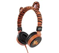Planet Buddies Kids Headphones, Foldable Wired On Ear Headphones for Kids with Microphone, 85dB Volume Limiter, Cute Tiger Kids Earphones for Tablets and Phones, 100% Recycled Plastics