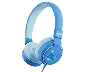 Planet Buddies Kids Headphones, Foldable Wired On Ear Headphones for Kids with Microphone, 85dB Volume Limiter, Cute Whale Kids Earphones for Tablets and Phones, Travel, School & Music