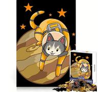 Planet Cat Jigsaw Puzzles for Adults1000 Pieces Improve Memory Relax Mind Sharp Edge Art Collection Piece (38x26cm)
