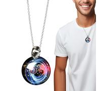 Planet Crystal Necklace - Earth Globe Pendant, Universe Jewellery Gift Charm, Siehe Beschreibung, Glass, No Gemstone