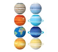 Planet Decorations - 8 Piece Solar Set, 12 Inch Hanging Lanterns, Colorful Space Themed Ceiling Display for Science Classroom Education | for Party Compl