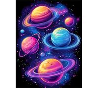 Planet Diamond Art Kits Adults 5D Dream Diamond Painting Kits for Adults, DIY Round Full Drill Gem Art for Beginner, Crystal Crafts Canvas Painting for Home Wall Decor Gifts for Women 60x90cm FG-155