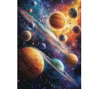 Planet Diamond Art, Pattern Starry Sky Diamond Painting Kits for Adults 5D DIY Full Square Drill Gem Crystal Art Kits Crafts for Adults, Bedroom Decor, Room Decor, Gifts for Women 14x20inch -bby2507ZS