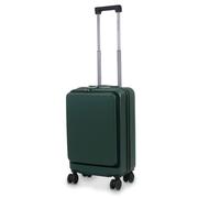 Planet Direct Green Suitcase (56x35x23cm) with Cup & Phone Holder | Lightweight ABS Hard Shell | Laptop Compartment | 4 Wheel Carry On Luggage Bag with 3-Digit Lock Cabin Suitcase