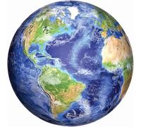 Planet Earth 1000 Piece Round Jigsaw Puzzle, Green