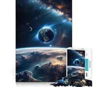 Planet Earth from Space 1000 Pieces Jigsaw Puzzles for Adults Fine Logic Toy Leisure Time Neat Edge Art Collectible (38x26cm)