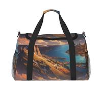 Planet earth Print Travel Duffel Bag for Men & Women, Foldable Travel Bags and Spacious Weekender Tote Bag for Storage Toiletry Luggage Personal Item, Black, L