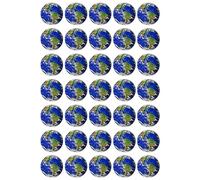 Planet Earth Real - Edible Cupcake Toppers - Wafer or Icing - Kids Space Birthday Party Themed Celebration Cake Decorations for Cupcakes, Cookies, Brownies, Muffins & More!