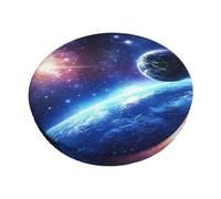 Planet Earth Shines In The Background Print Round Bar Chair Cushion Cover Stool Slipcover, Soft Bar Stool Seat Cover For Home Kitchen Dining Cafe Office 13 Inch