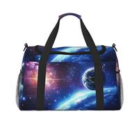 Planet Earth Shines in The Background Waterproof Weekender Bags Duffel Bag Large Carry On Hand Luggage Bags Foldable Tote Bag for Travel Sports Gym Dance