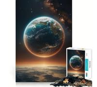 Planet Earth Space Stars Jigsaw Puzzles for Teenagers 1000 Piece Boost Memory Serene Time Premium Cut Birthday Gift (38x52cm)