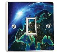 Planet Earth View from Space Light Switch Sticker Cover Vinyl Skin Wall Decal