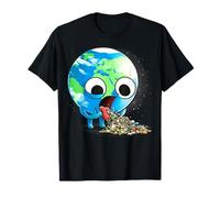 Planet Earth Vomiting Pollution Earth Day Kids Boys Girls T-Shirt
