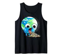 Planet Earth Vomiting Pollution Earth Day Kids Boys Girls Tank Top