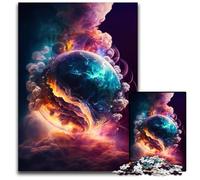 Planet Explosion 1000 Piece Jigsaw cardboard Jigsaw Puzzles for Adults for Travel Lovers & Couples, Challenging Toy 26X38CM/10.23x14.96inch