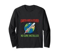 Planet Fever Climate Awareness Environmental Illustration Long Sleeve T-Shirt