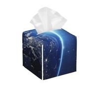 Planet From The Space At Night Galactic Astronomy Themed Ethereal Interstellar Image Tissue Box Cover Portable Tissue Case Modern Napkin Holders For Bathroom Home Decor
