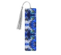 Planet Galaxy Print Wooden Bookmark Bookmarks with Tassels Book Marks for Reading Hardcover Books Notebooks
