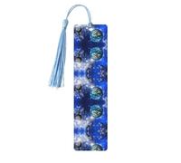 Planet Galaxy Print Wooden Bookmark Bookmarks with Tassels Book Marks for Reading Hardcover Books Notebooks
